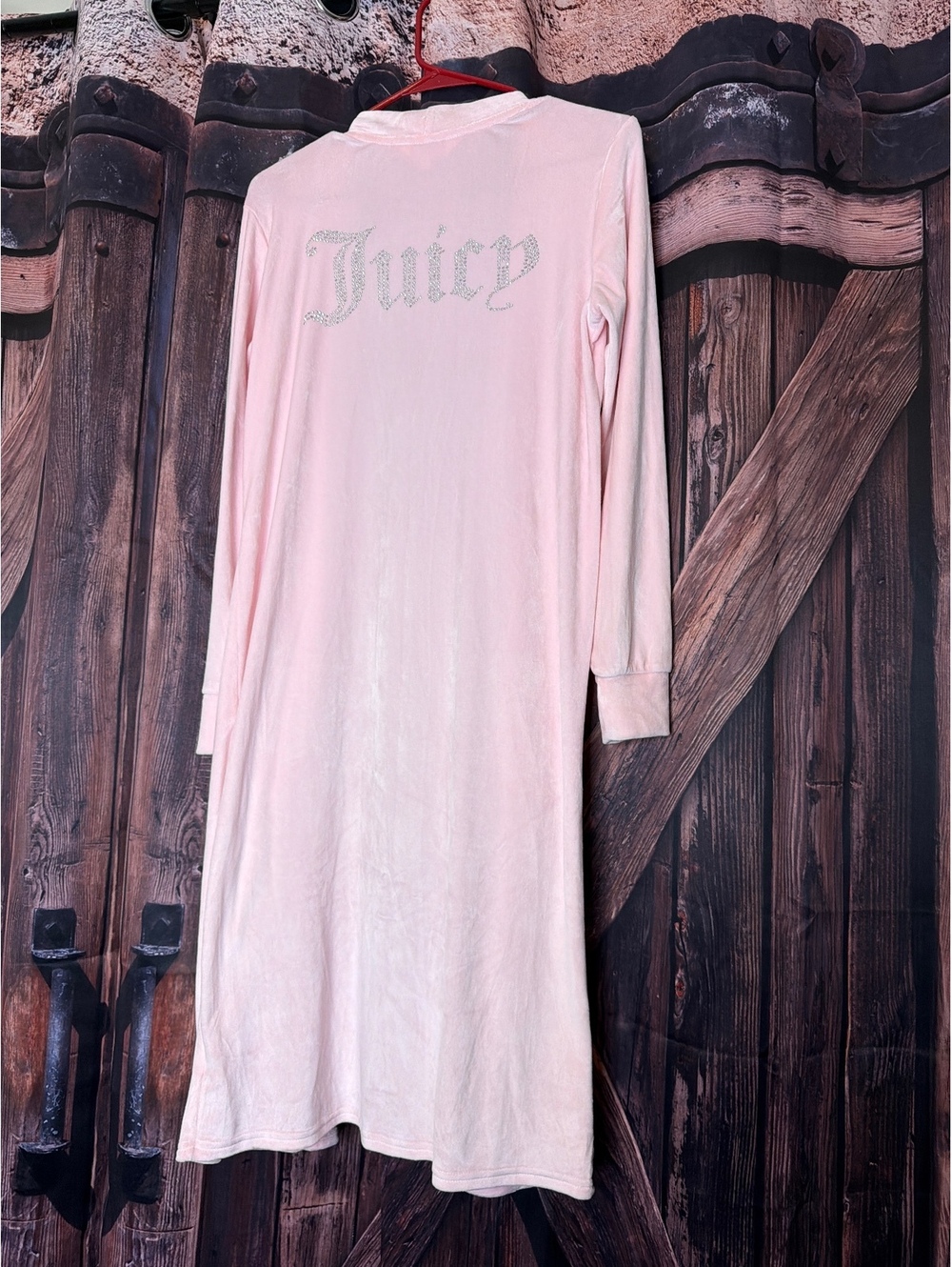 Juicy Couture Pink Long Sleeve Velour Robe Size S